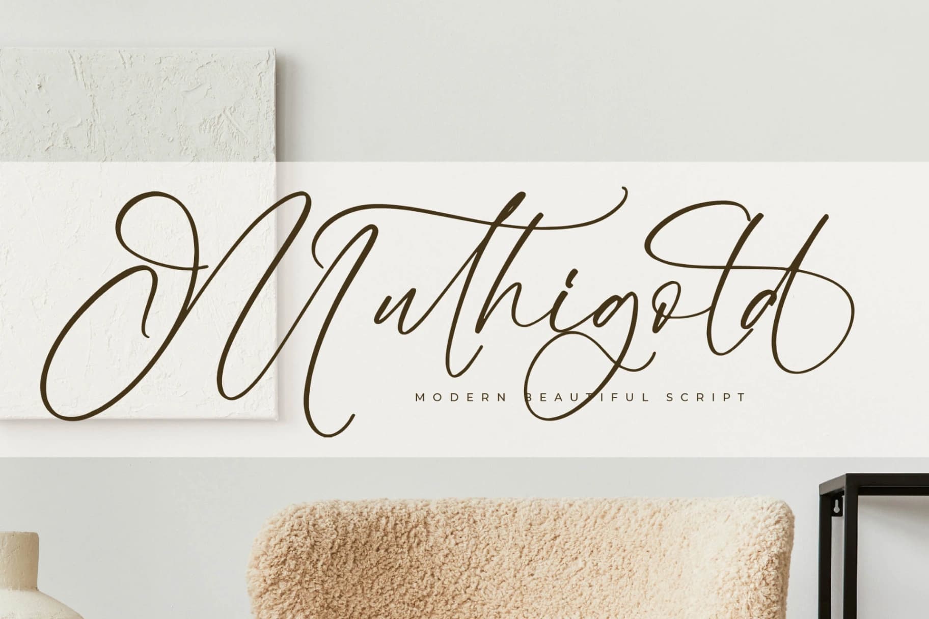 Preview of Muthigold – Modern Beautiful Script font