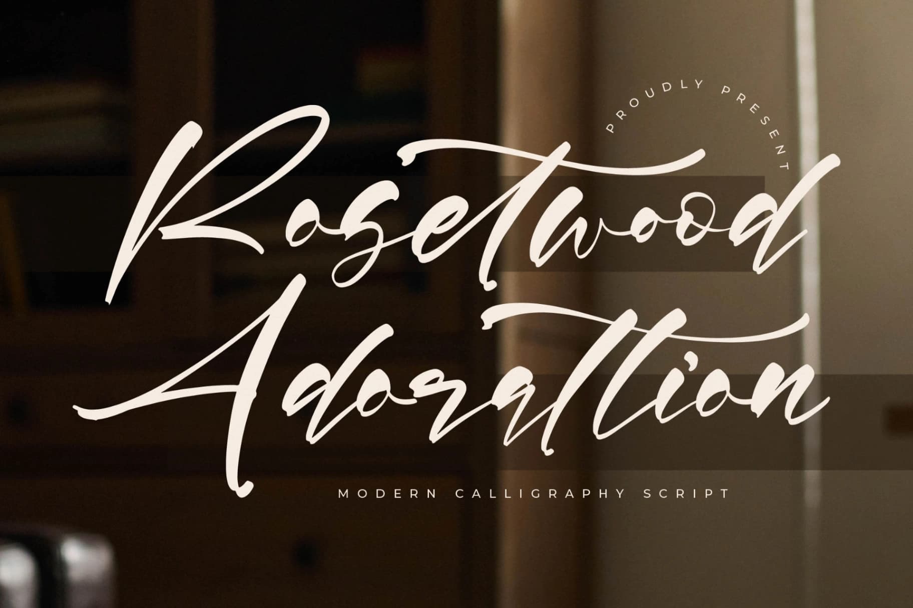 Preview of Rosetwood Adorattion – Modern Calligraphy Script font