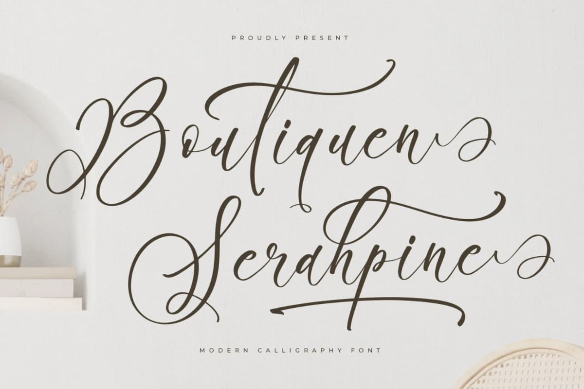 Preview of Boutiquen Serahpine – Modern Calligraphy Font font