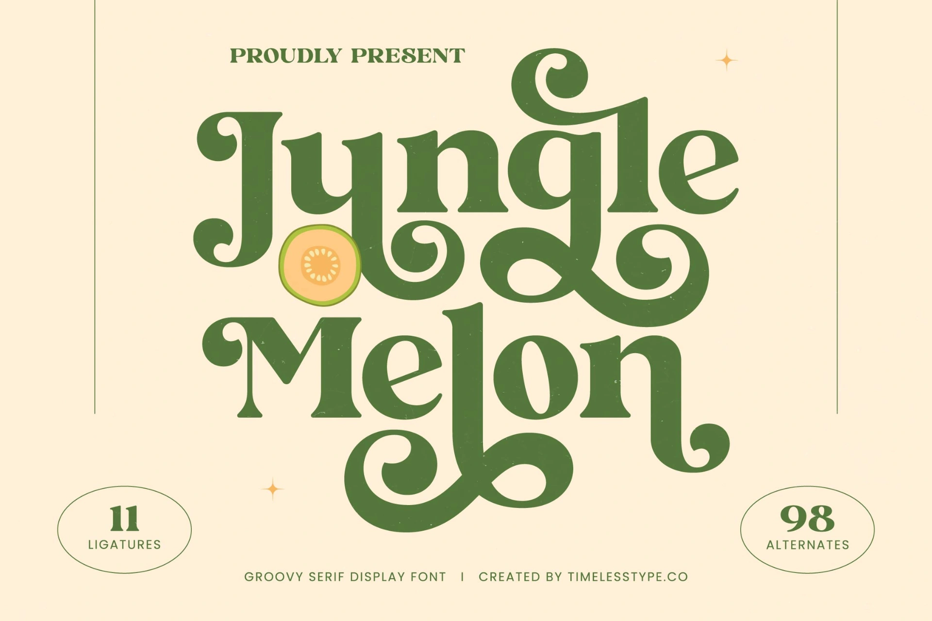 Preview 1 for Jungle Melon - Groovy Serif Display Font