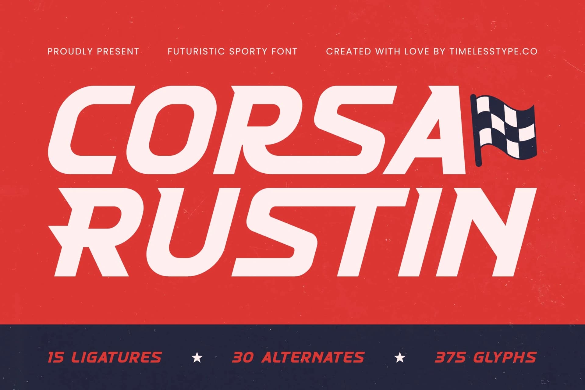 Preview of Corsa Rustin - Futuristic Sporty Font font