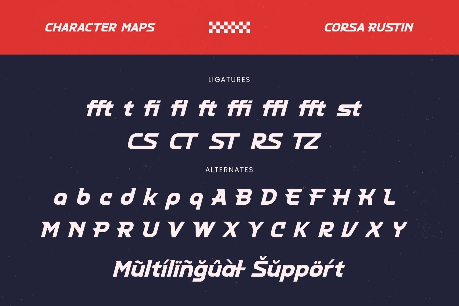 Preview 19 for Corsa Rustin - Futuristic Sporty Font