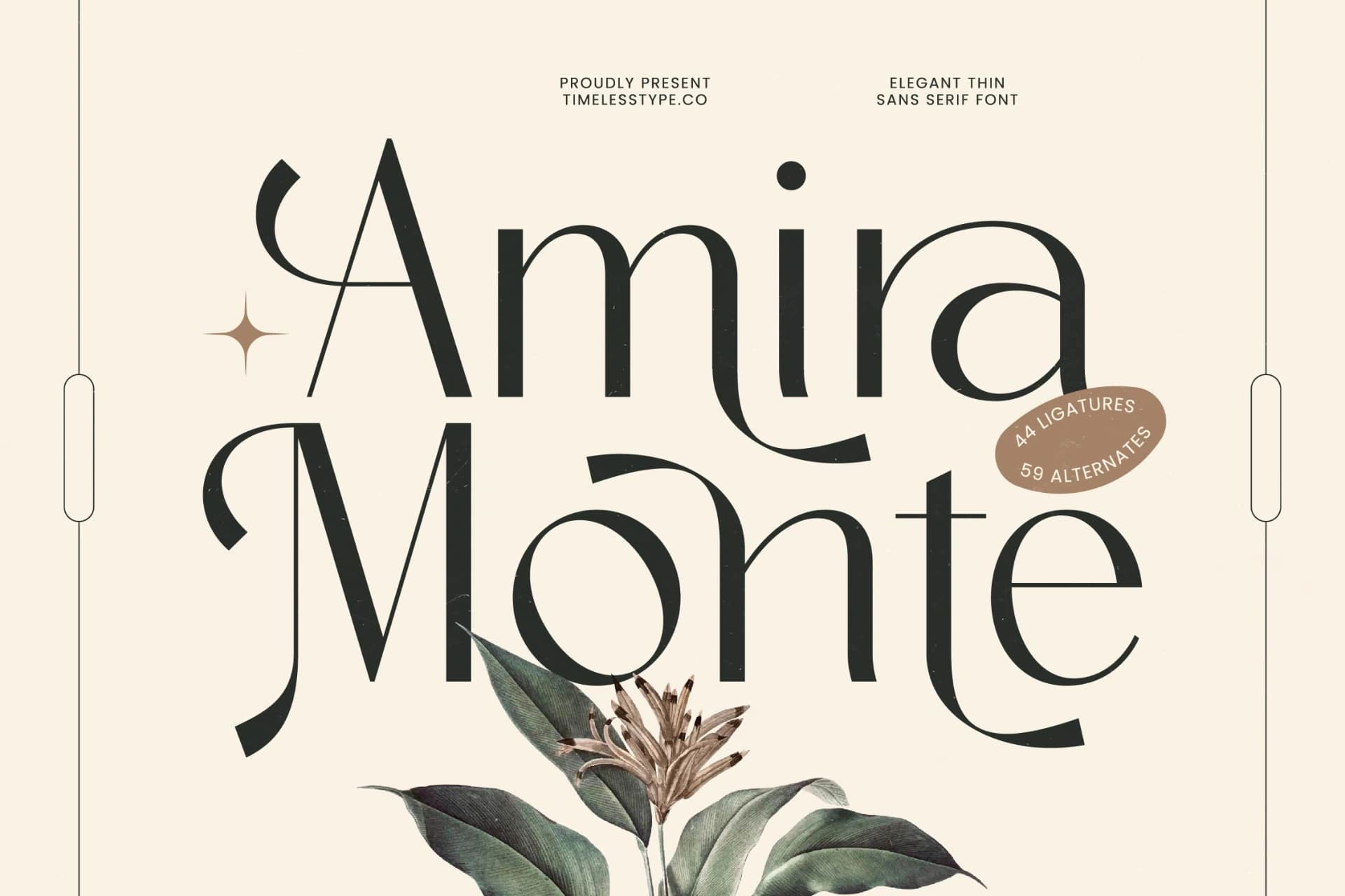 Preview 1 for Amira Monte - Elegant Thin Sans Serif Font
