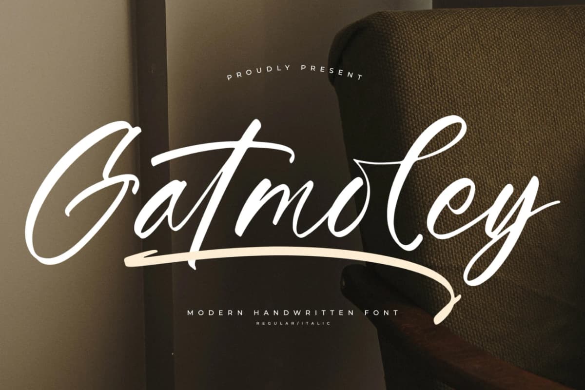 Preview of Gatmoley – Modern Handwritten Font font