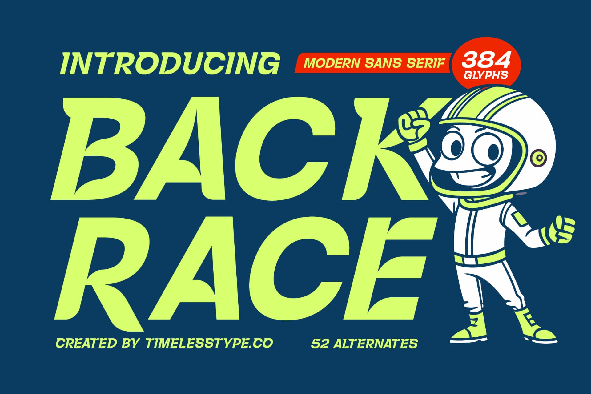 Preview of Back Race Italic - Modern Sans Serif Font font