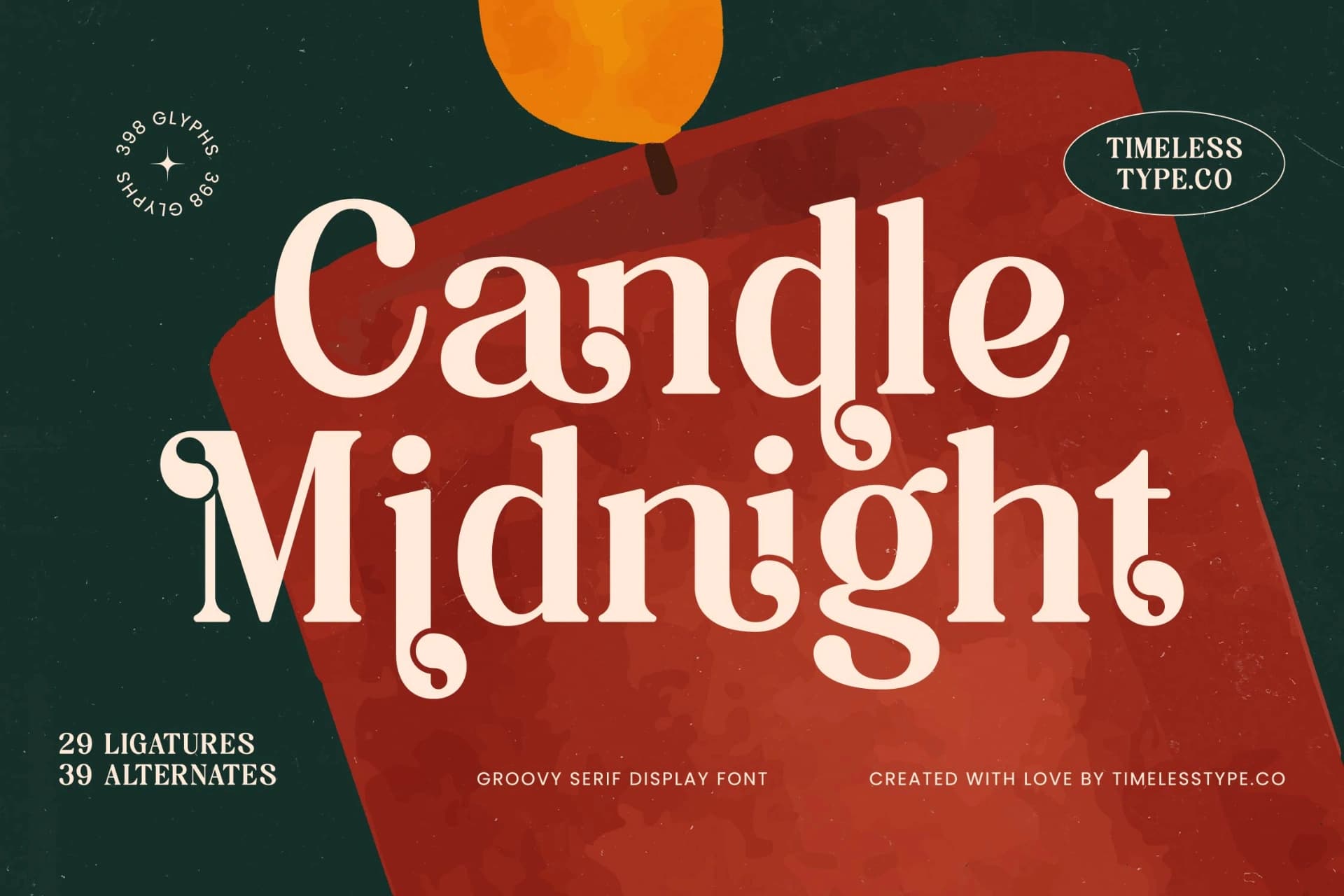 Preview 1 for Candle Midnight - Groovy Serif Display Font