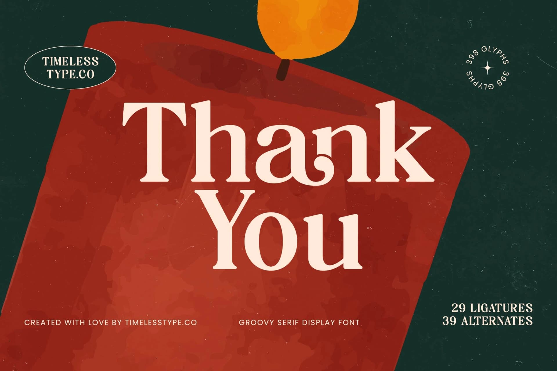 Preview 20 for Candle Midnight - Groovy Serif Display Font