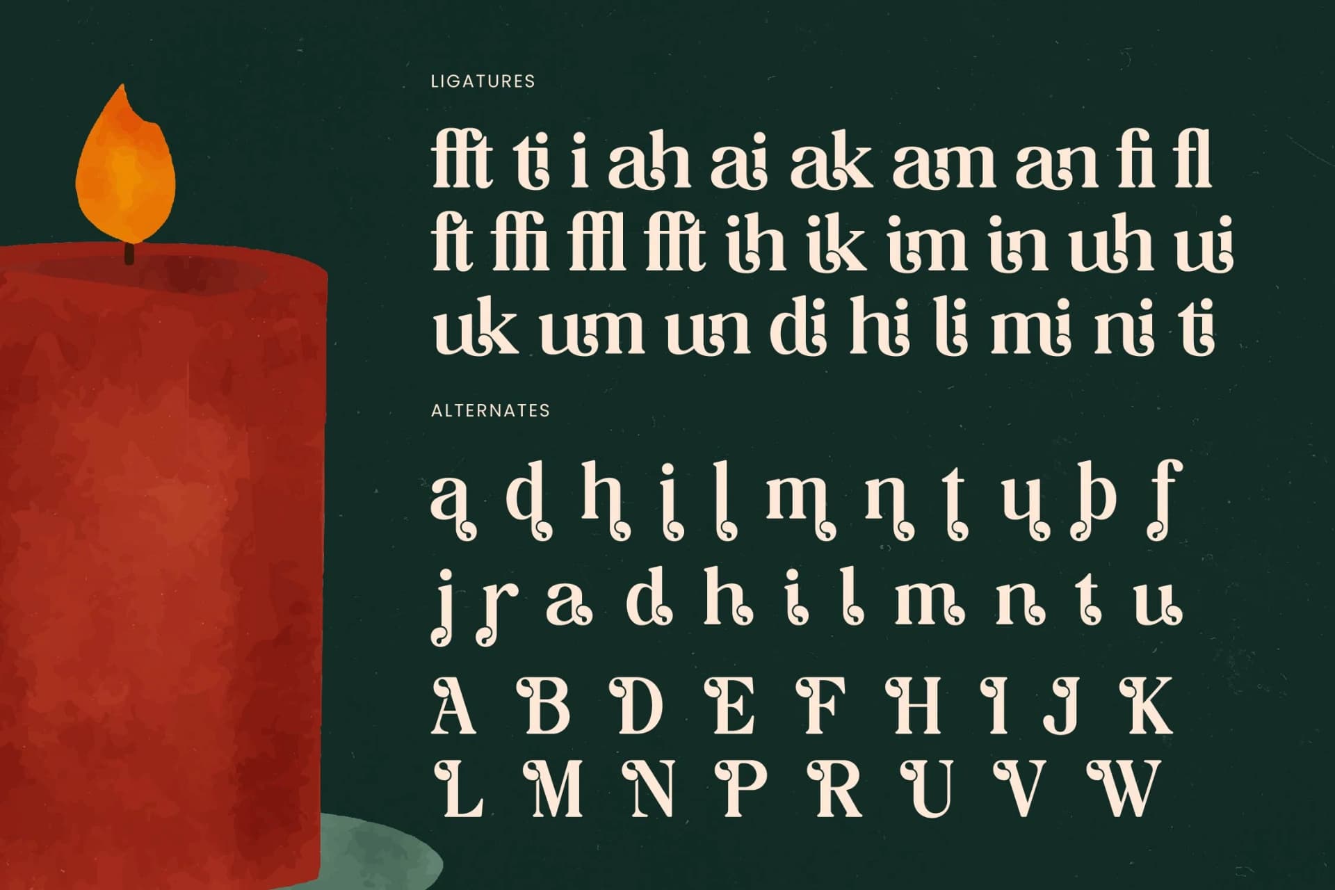 Preview 19 for Candle Midnight - Groovy Serif Display Font