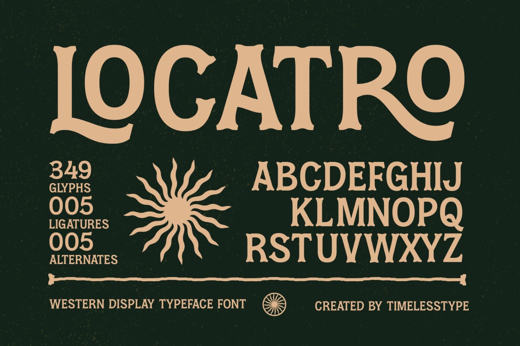 Preview of Locatro - Western Display Typeface Font font