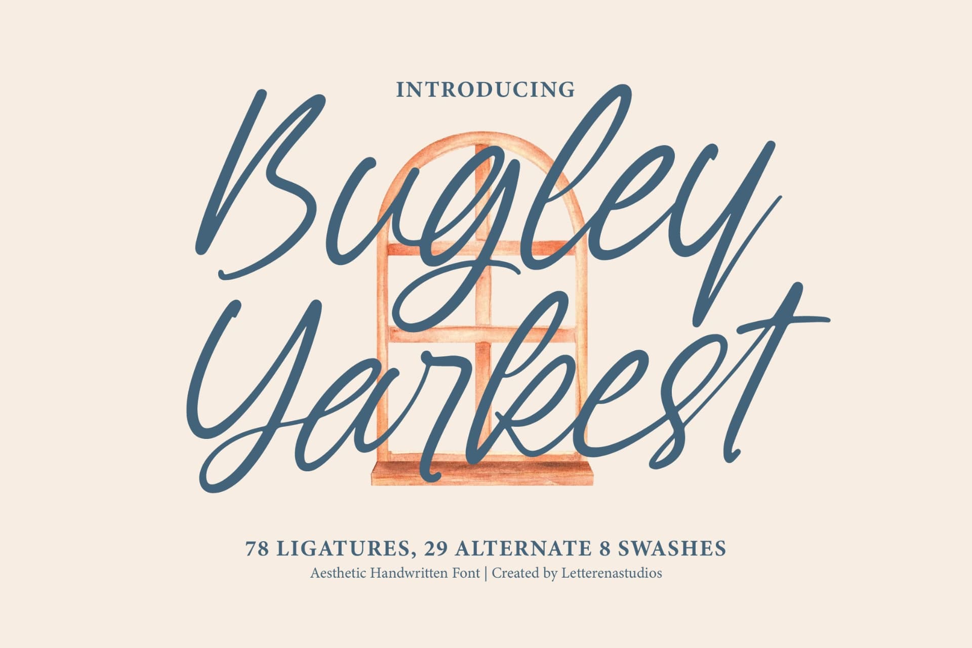 Preview of Bugley Yarkest – Aesthetic Handwritten Font font