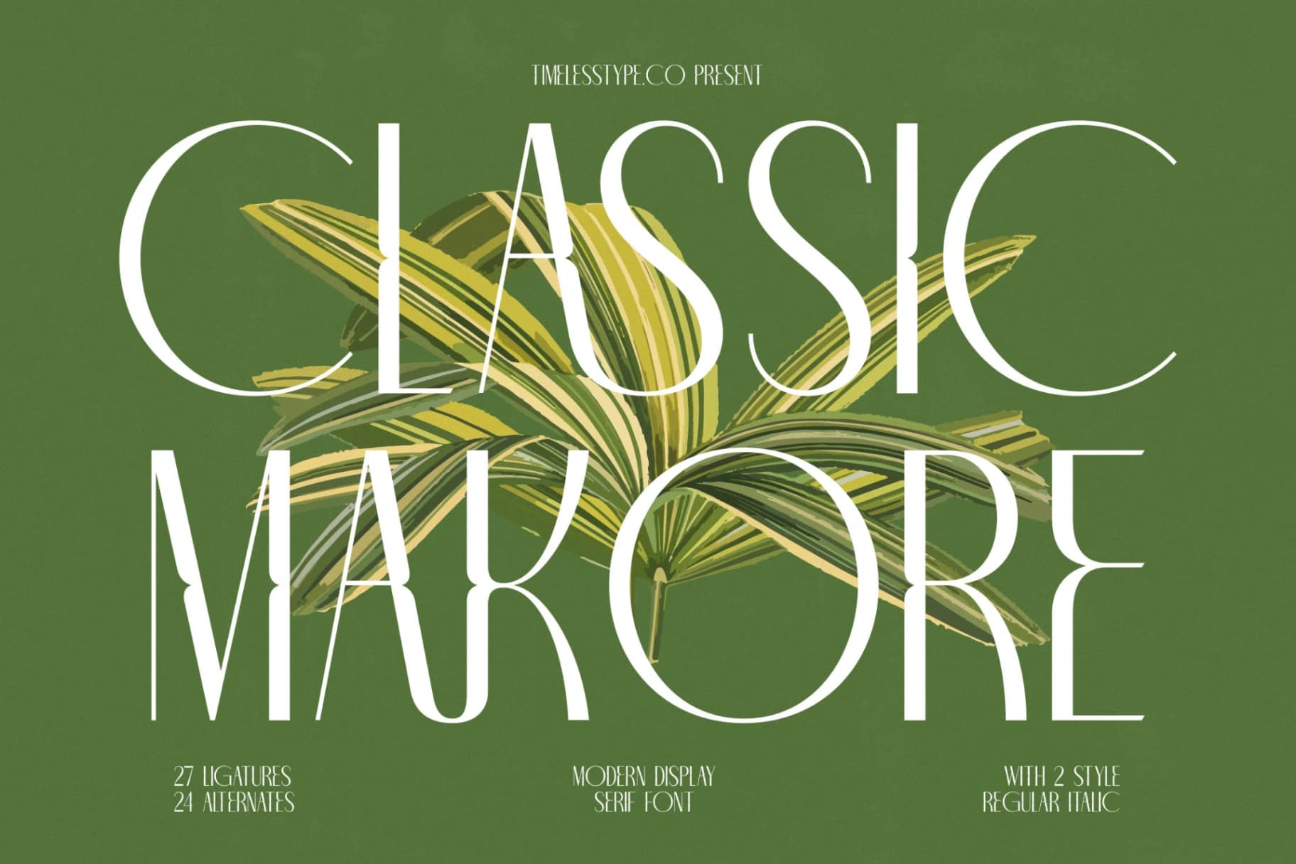 Preview of Classic Makore - Modern Display Serif Font font