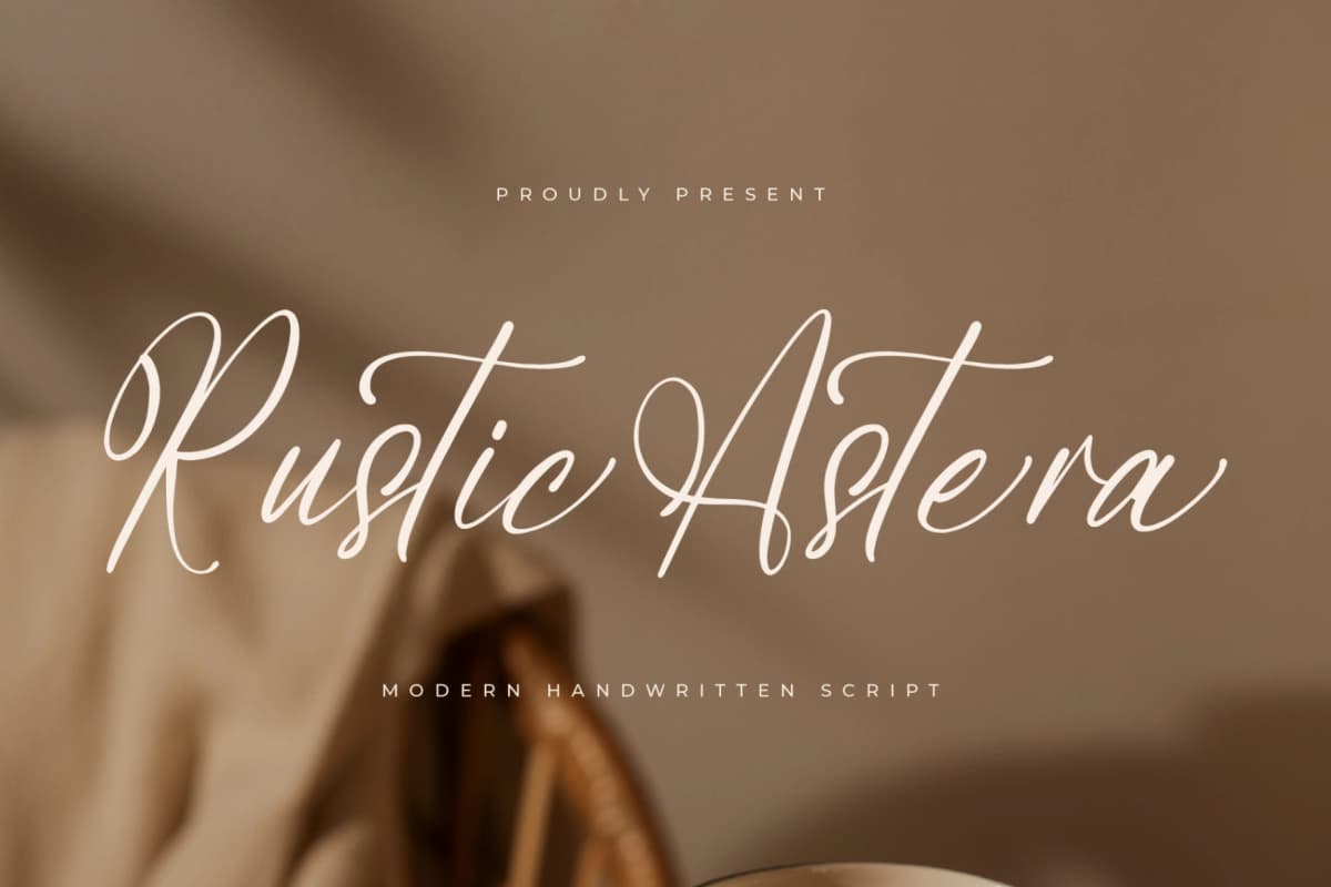 Preview of Rustic Astera – Modern Handwritten Script font