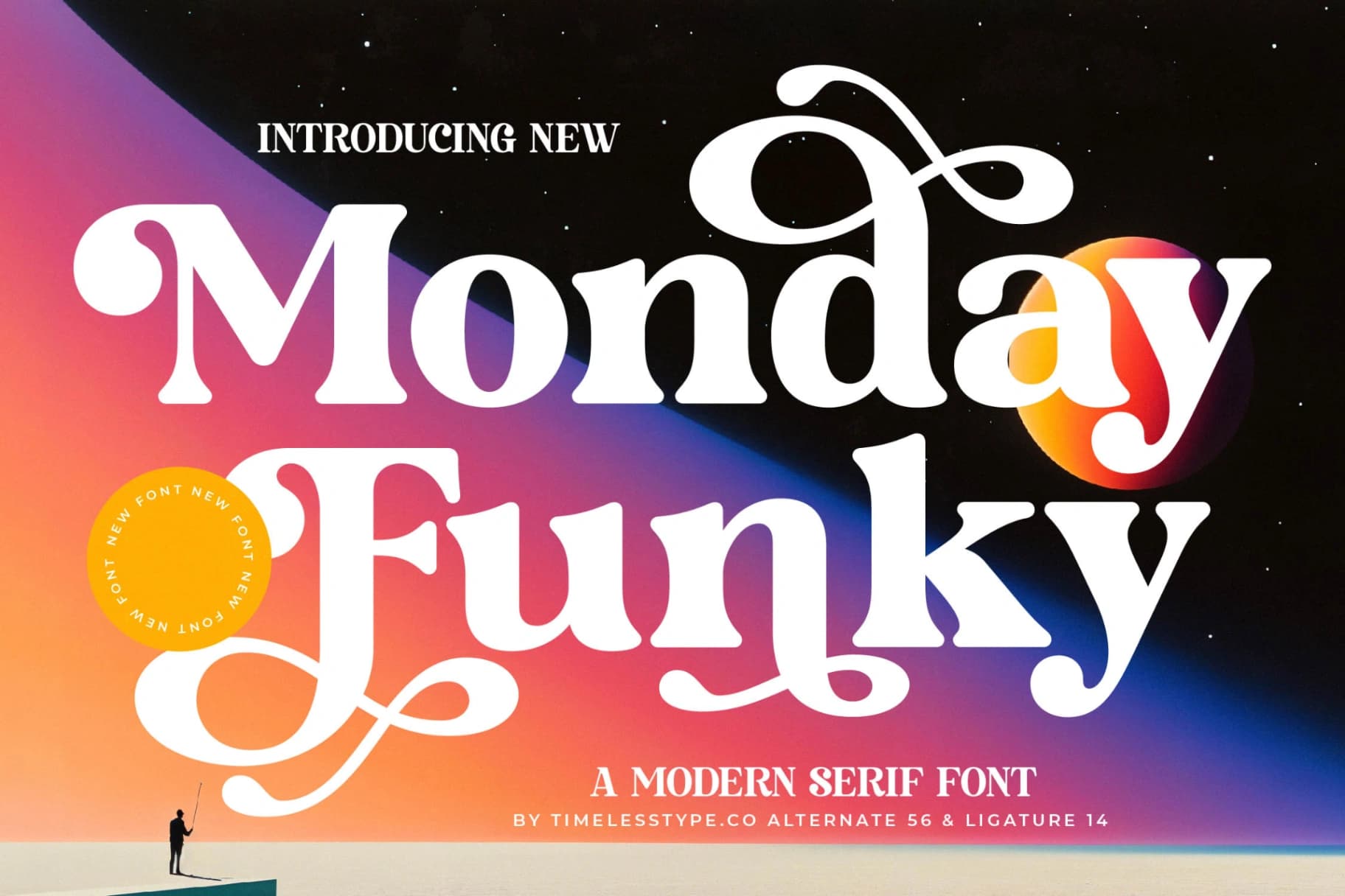 Preview of Monday Funky - Modern Serif Font font