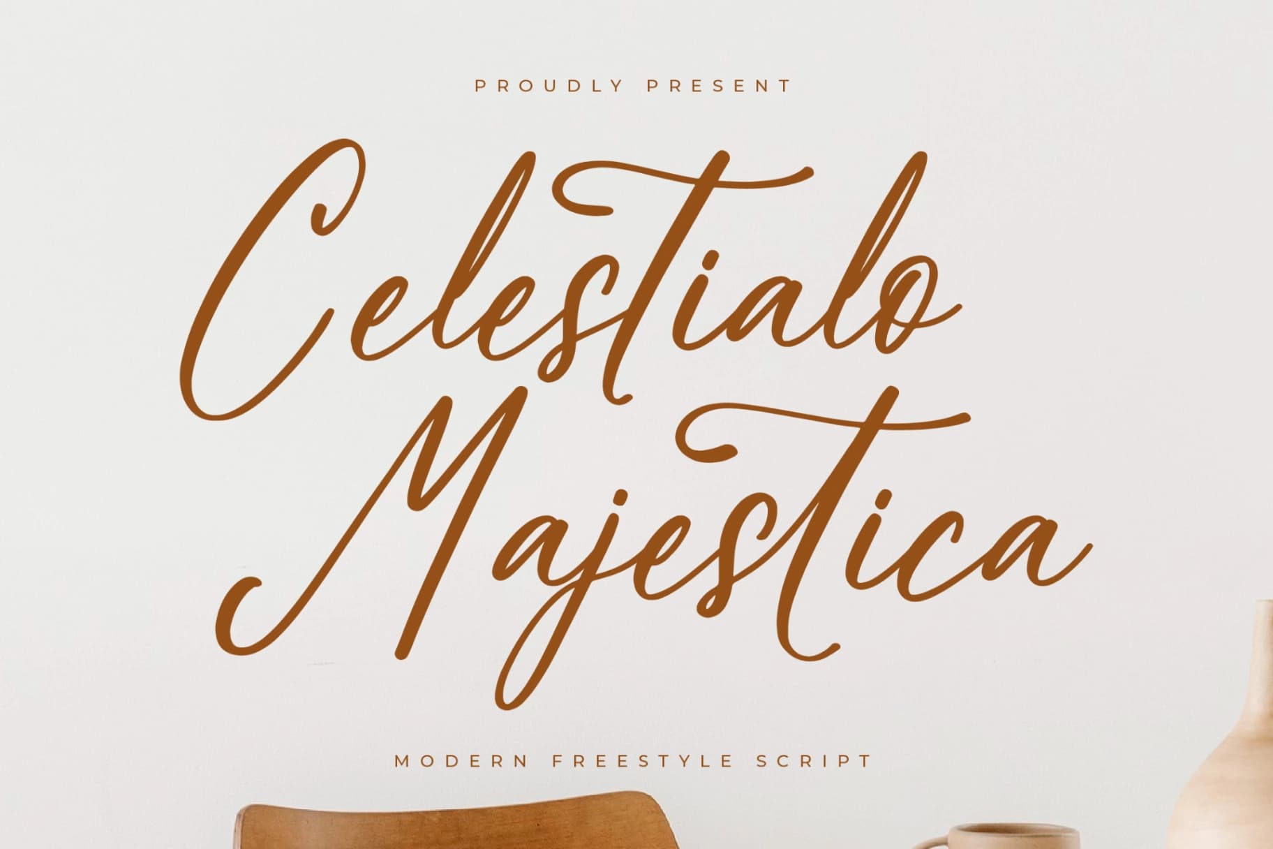 Preview of Celestialo Majestica – Modern Freestyle Script font