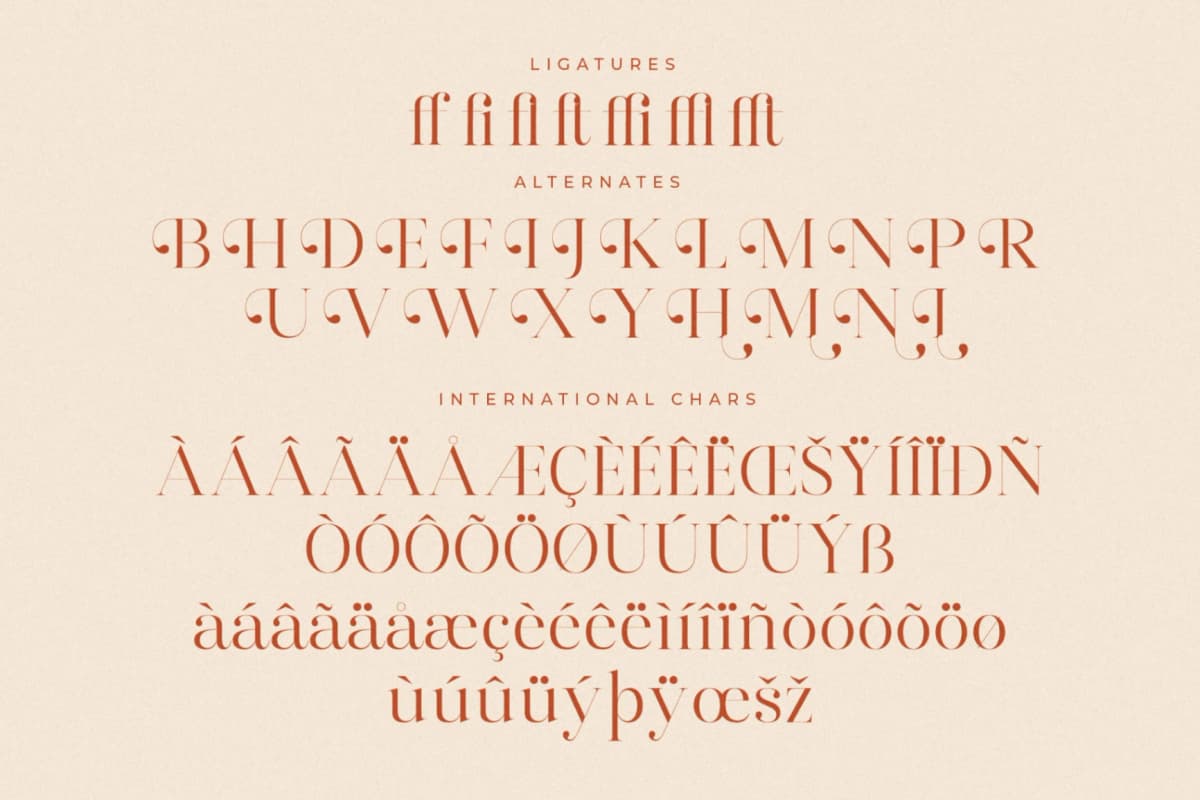 Harfine – Modern Serif Font font preview 14