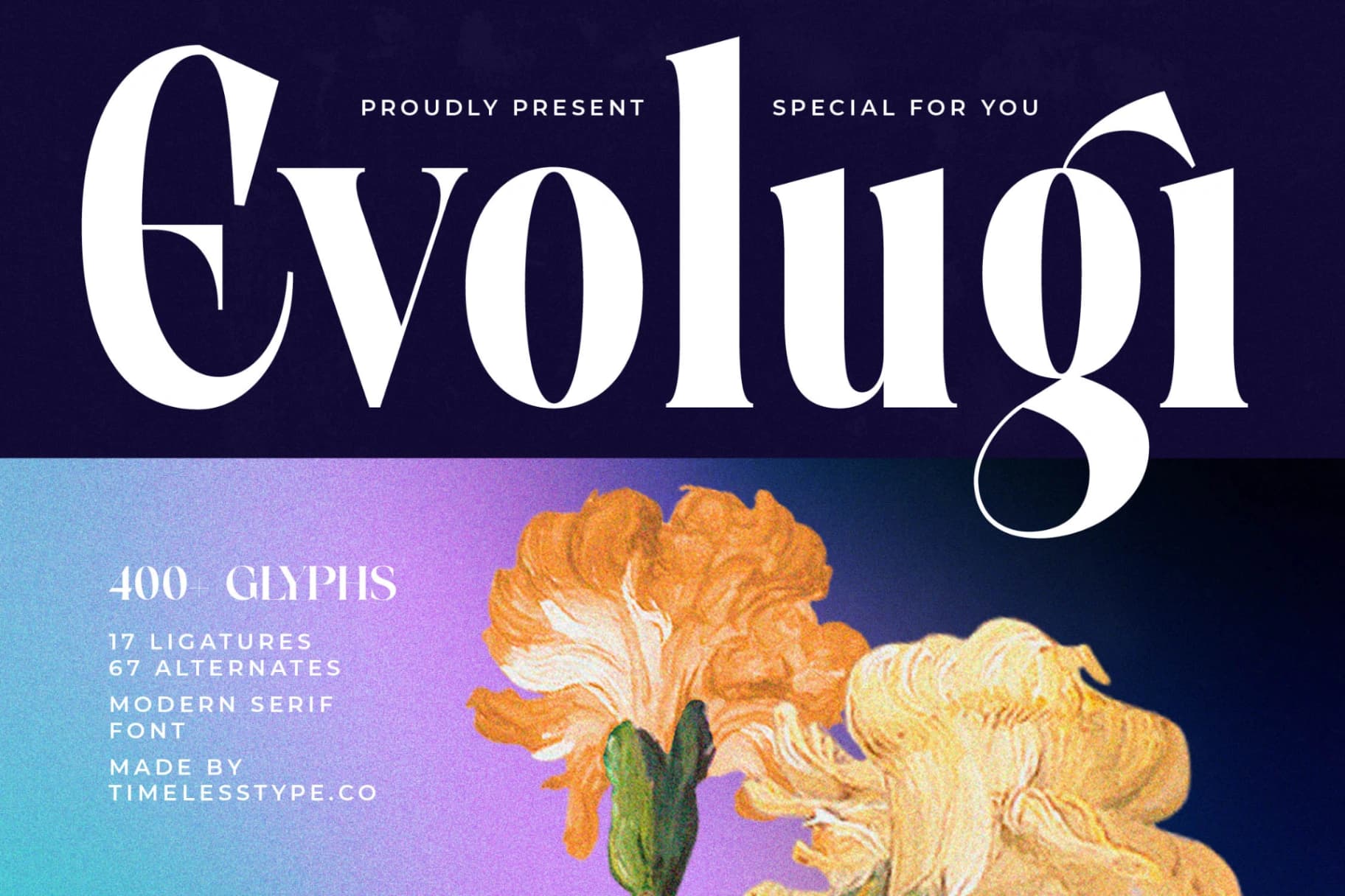 Preview of Evolugi - Modern Serif Font font