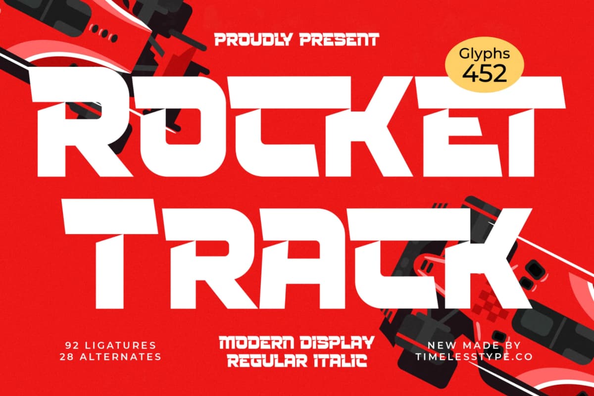 Rocket Track - Modern Display Font font preview 1