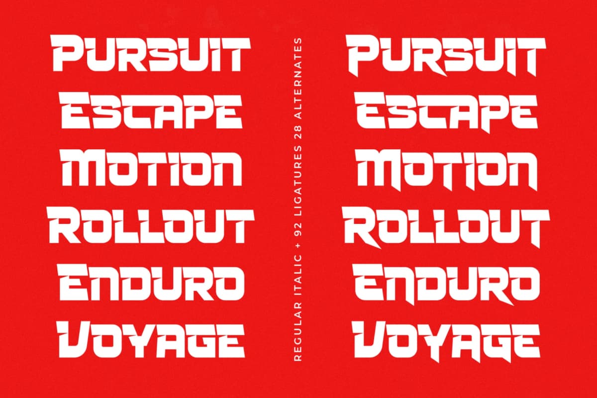 Rocket Track - Modern Display Font font preview 5