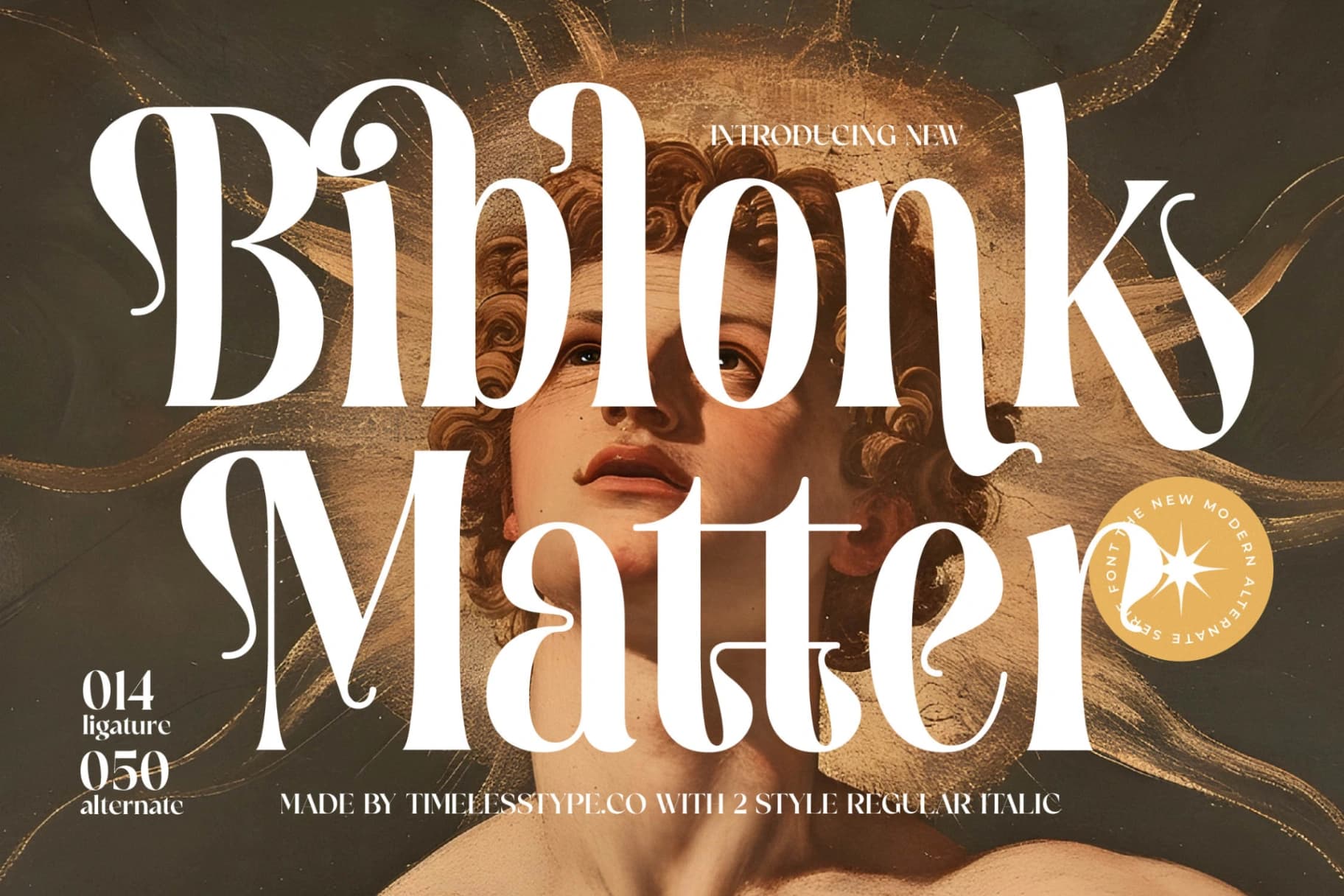 Preview of Biblonk Matter - Modern Alternate Serif Font font
