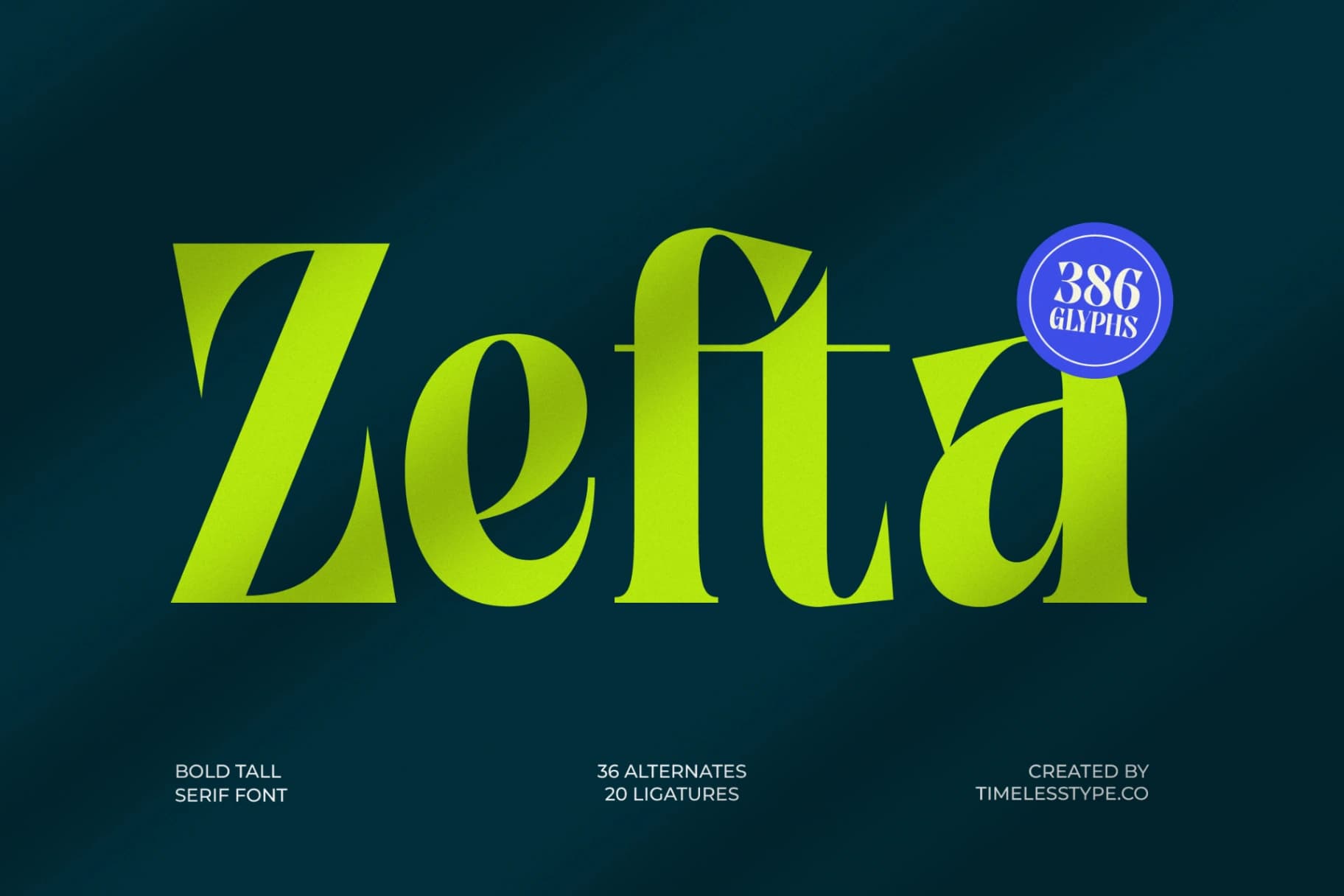 Preview of Zefta - Bold Tall Serif Font font