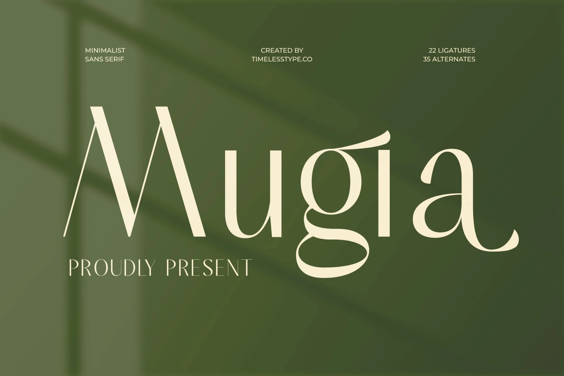Preview of Mugia - Minimalist Sans Serif Font font