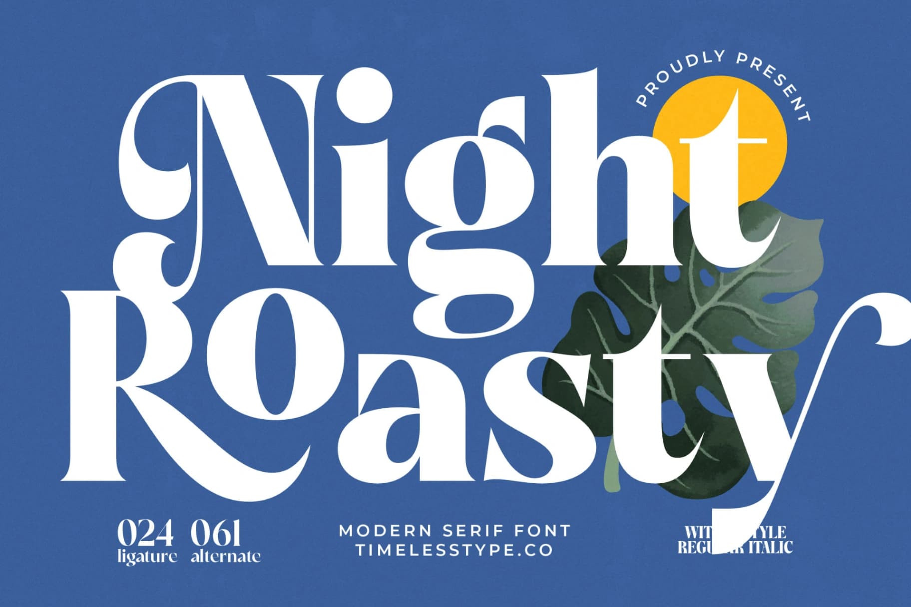 Preview of Night Roasty - Modern Serif Font font