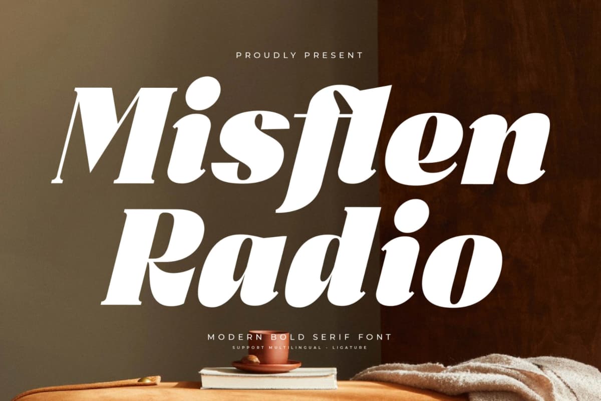 Preview of Misflen Radio – Modern Bold Serif Font font