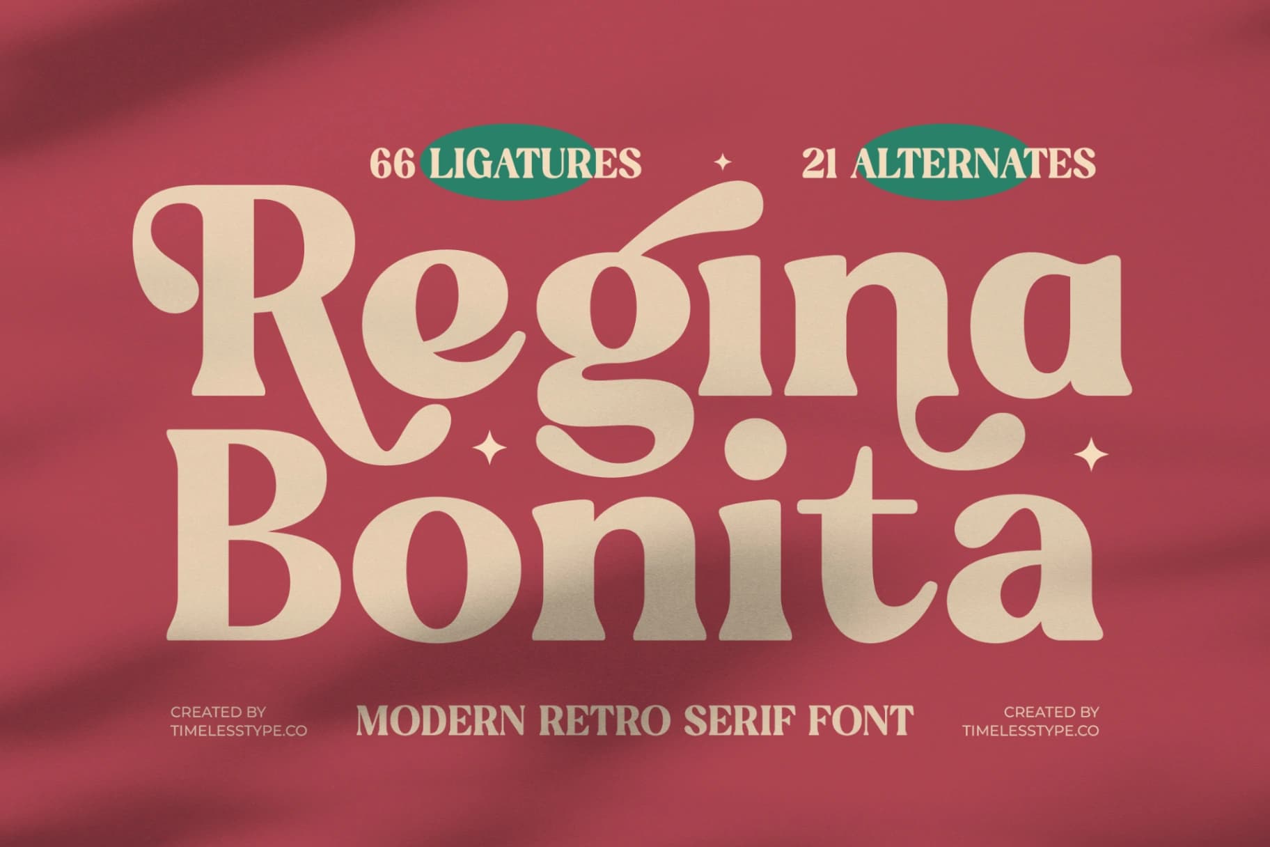 Preview of Regina Bonita - Modern Retro Serif Font font