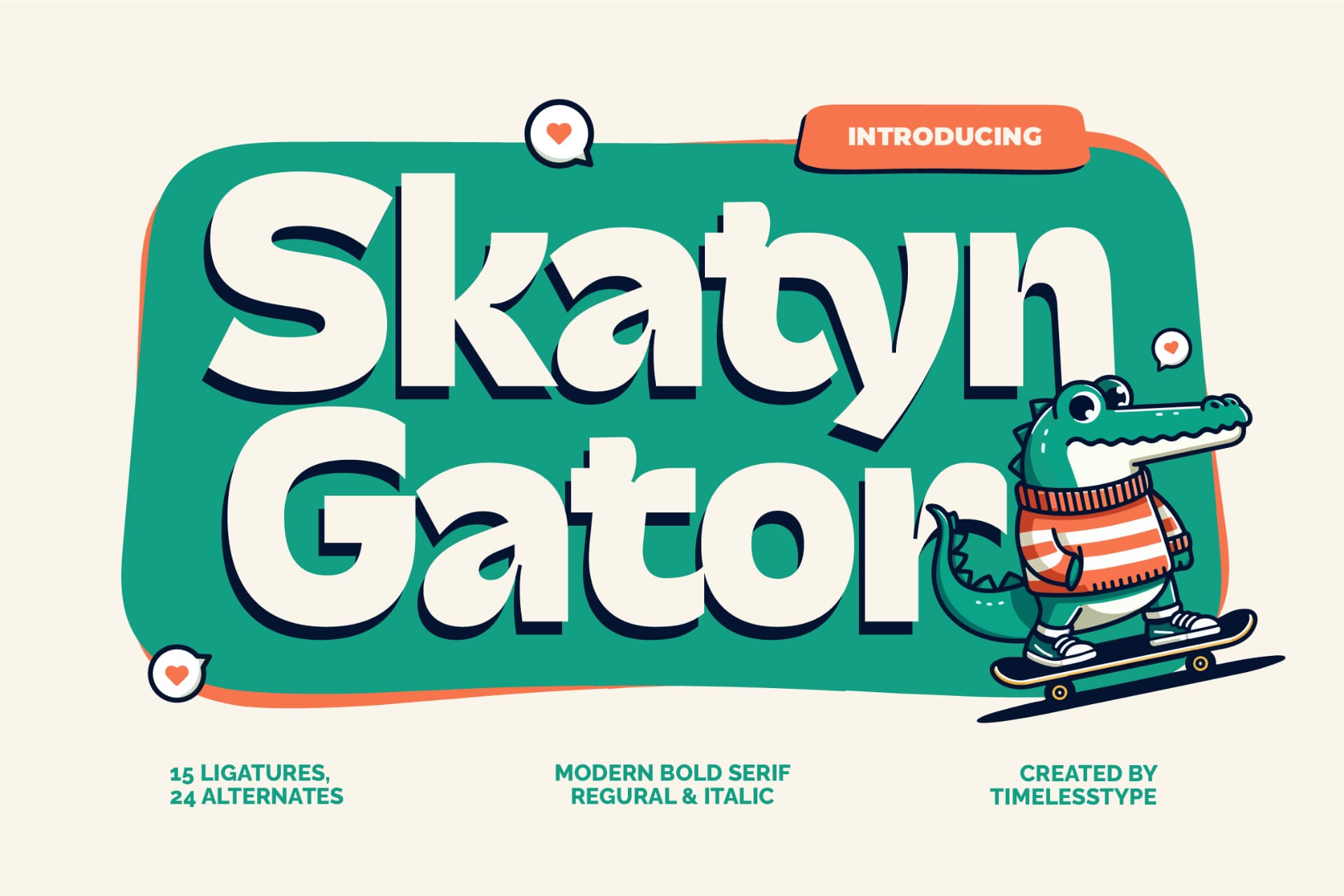 Preview of Skatyn Gator -Modern Bold Serif Display Font font