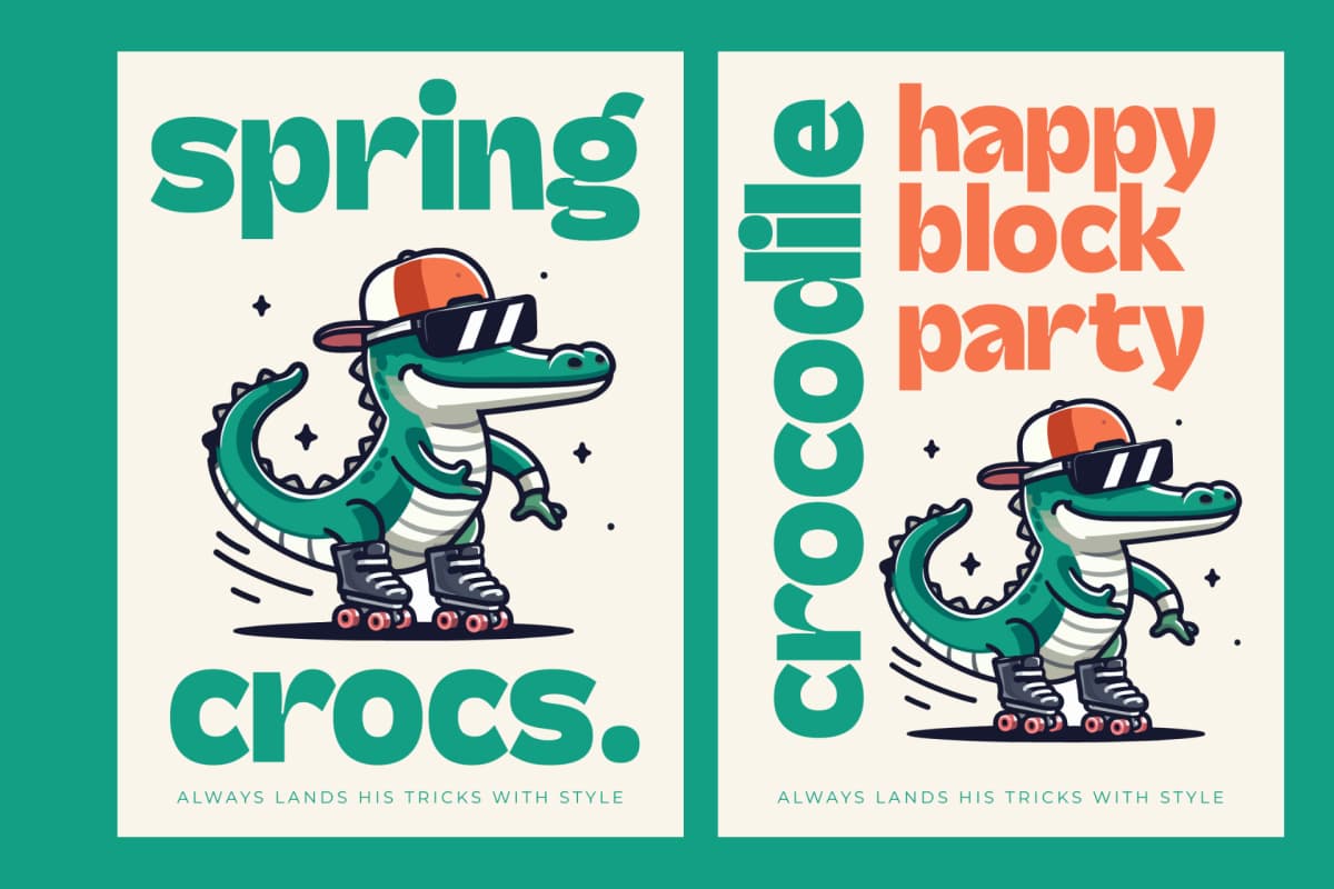 Skatyn Gator -Modern Bold Serif Display Font font preview 6