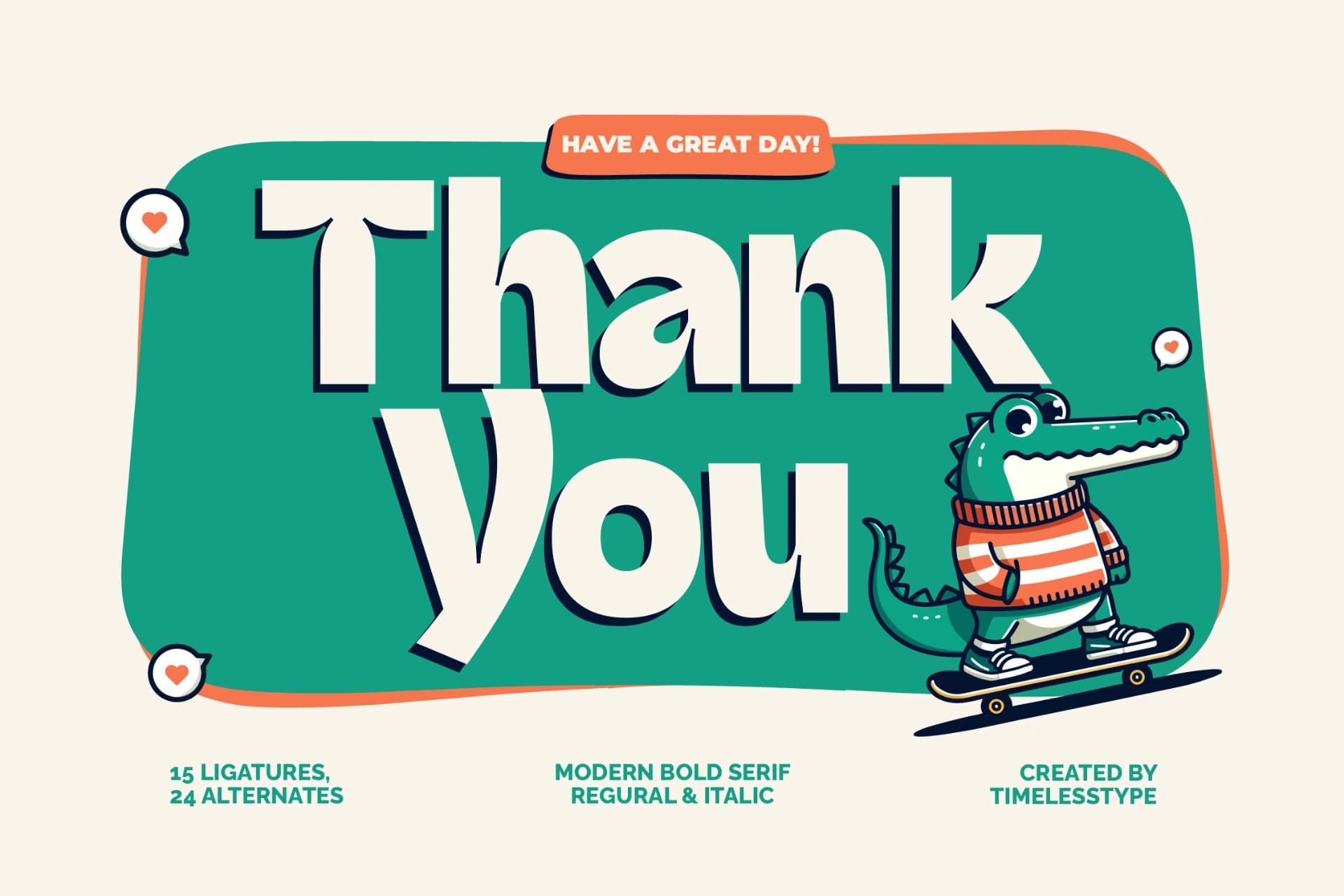 Preview 15 for Skatyn Gator -Modern Bold Serif Display Font