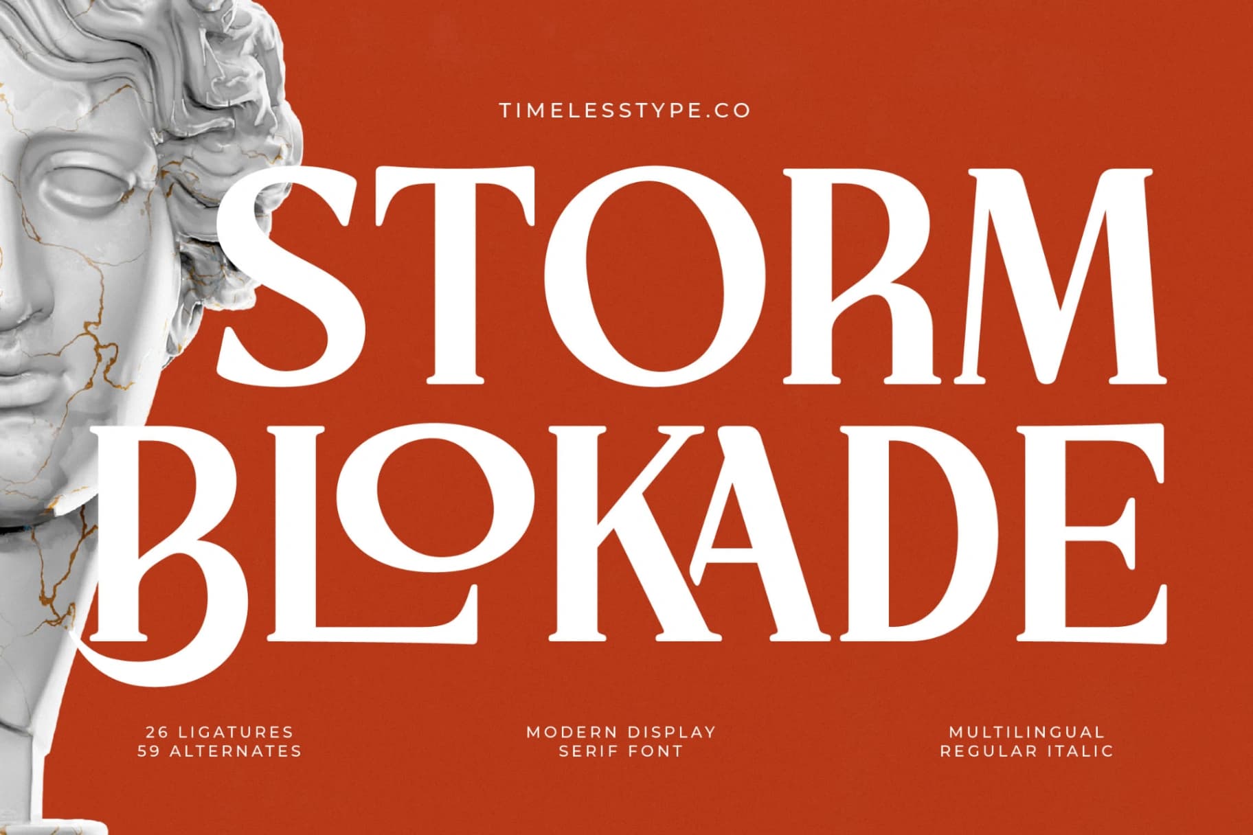 Preview of Storm Blokade - Modern Display Serif Font font