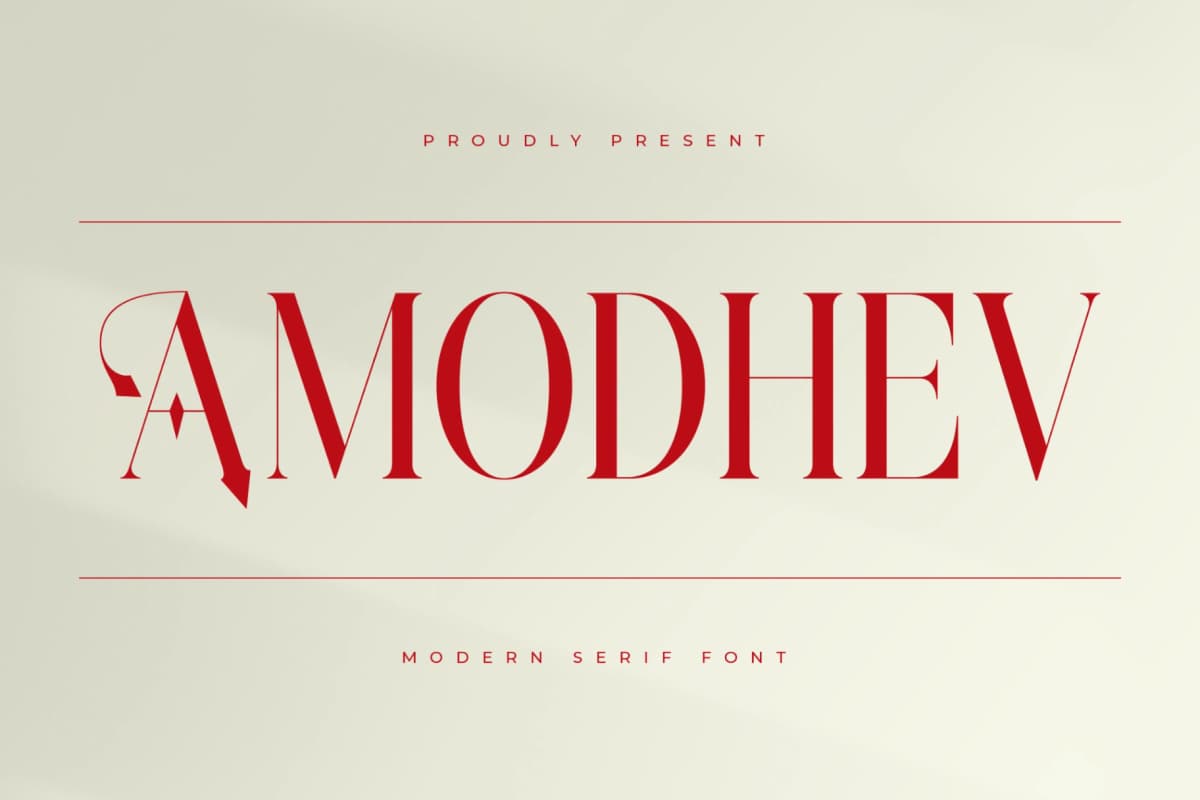Preview of Amodhev – Modern Serif Font font