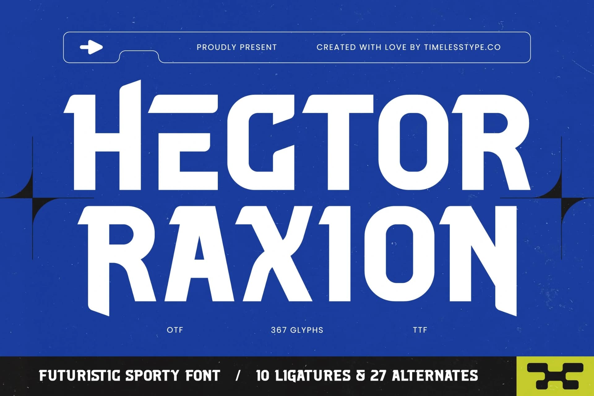 Preview of Hector Raxion - Futuristic Sporty Font font