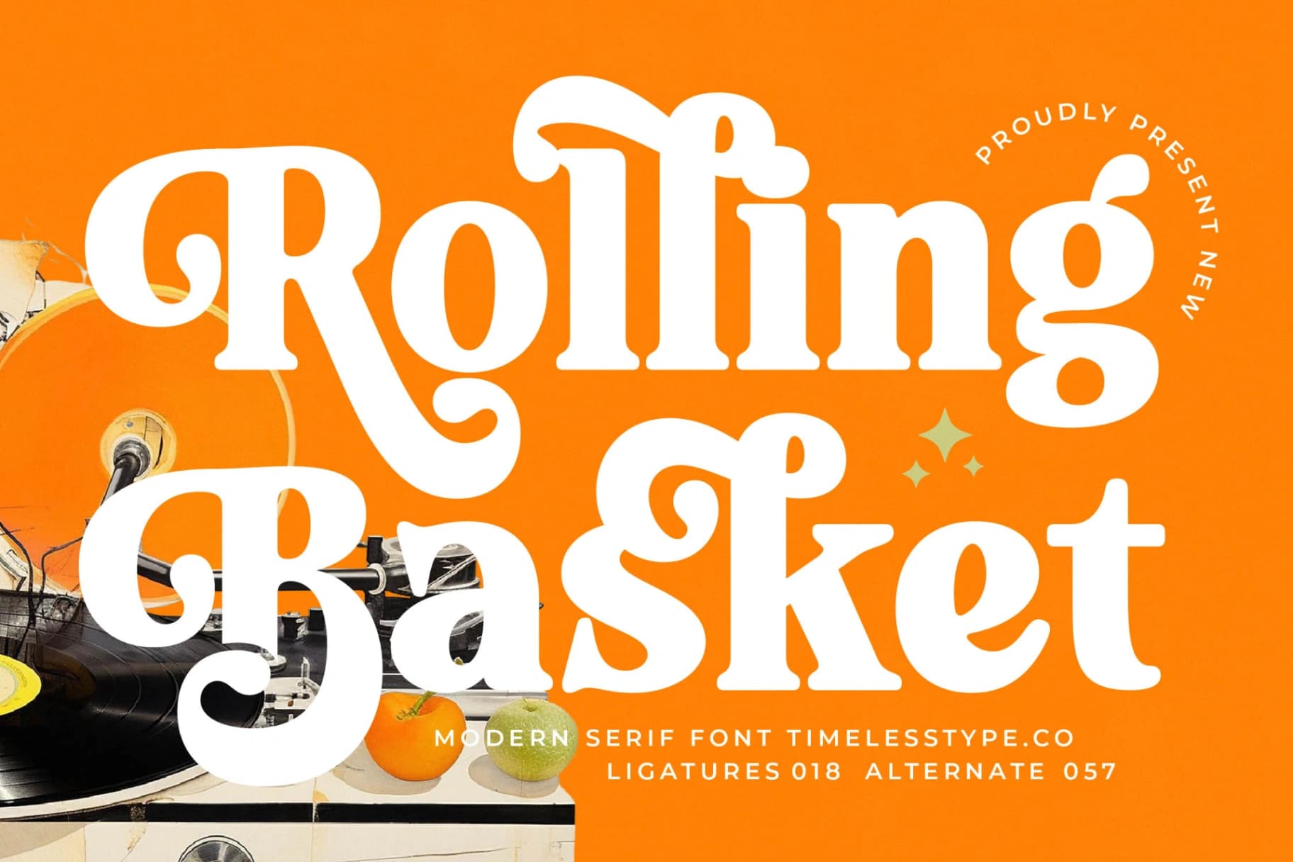 Preview of Rolling Basket - Modern Serif Font font
