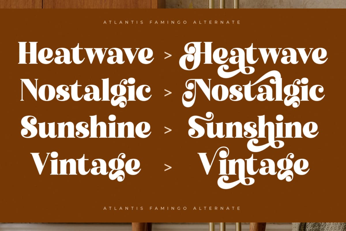 Preview 6 for Atlantis Famingo – Retro Serif Font