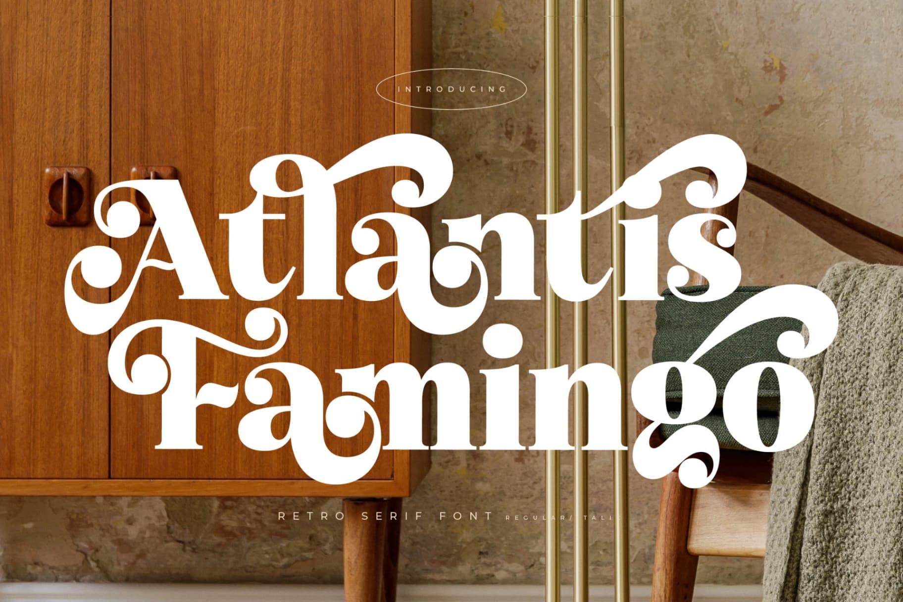 Preview of Atlantis Famingo – Retro Serif Font font