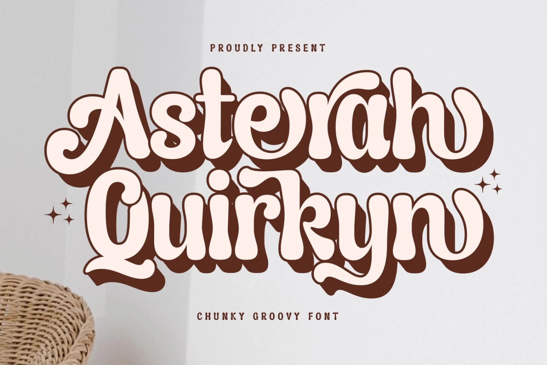 Preview of Asterah Quirkyn – Chunky Groovy Font font