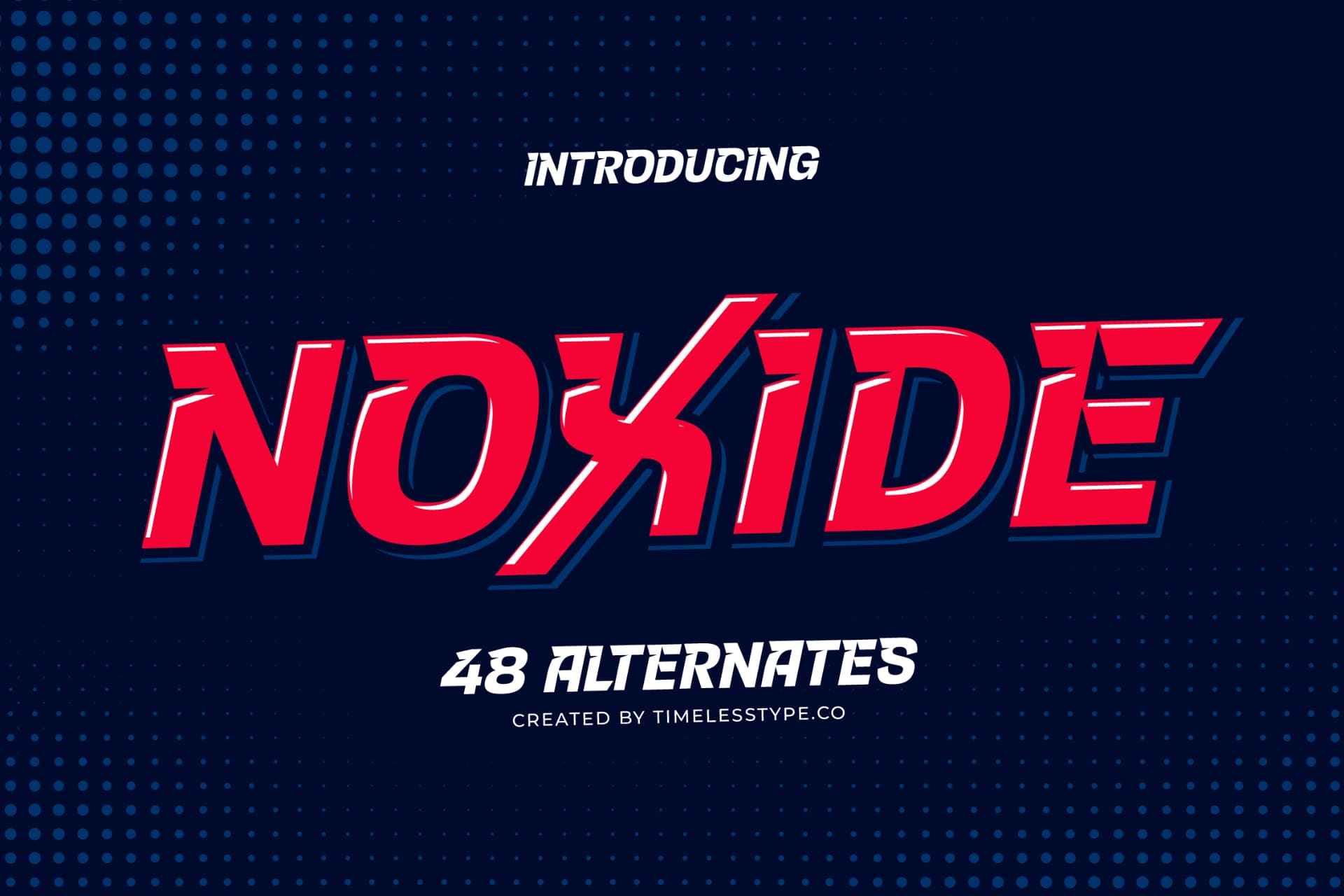 Preview of Noxide - Futuristic Display Font font