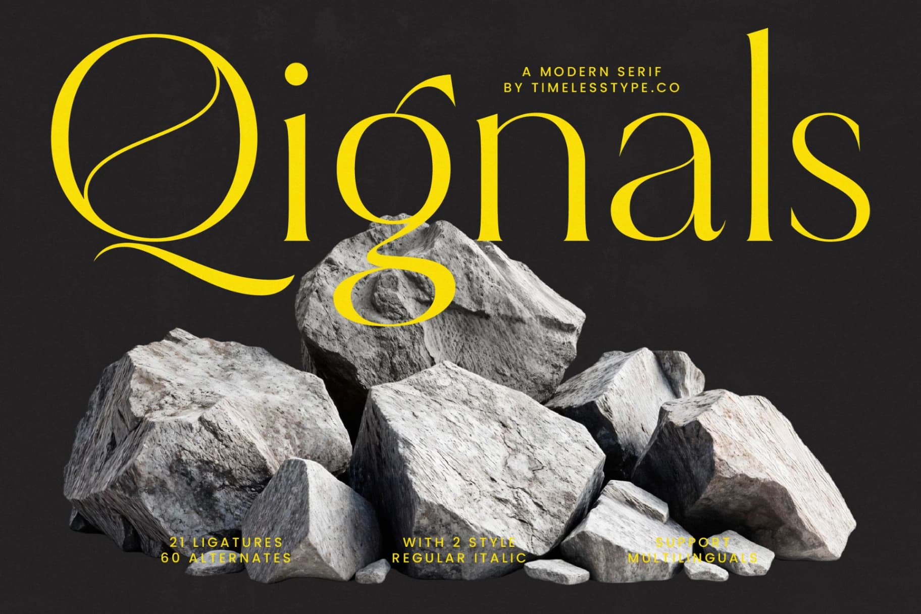 Preview of Qignals - Modern Serif Font font
