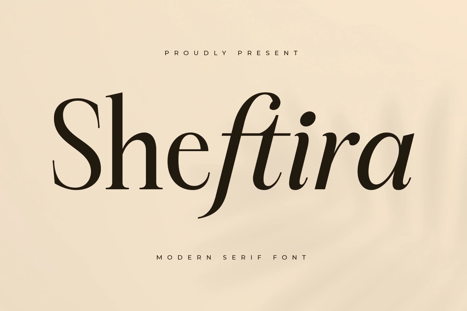Preview of Sheftira - Modern Serif Font font