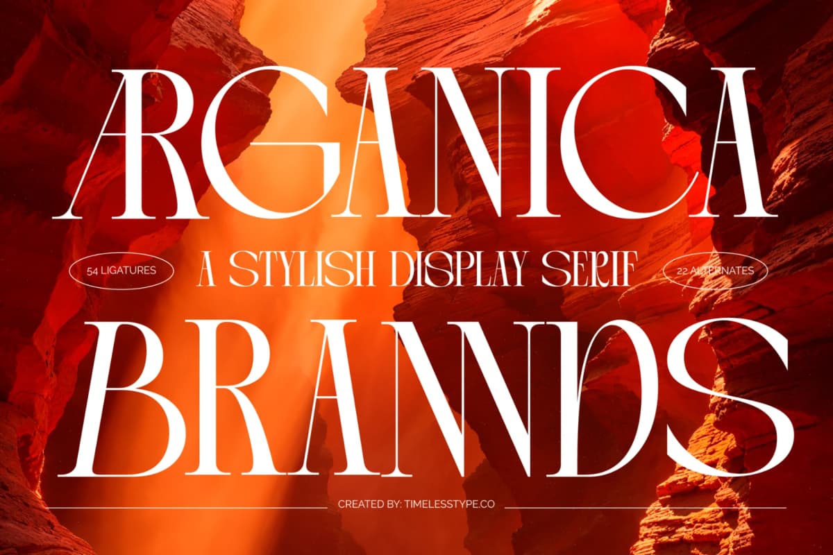 Arganica Brannds - Stylish Display Serif Font font preview 1
