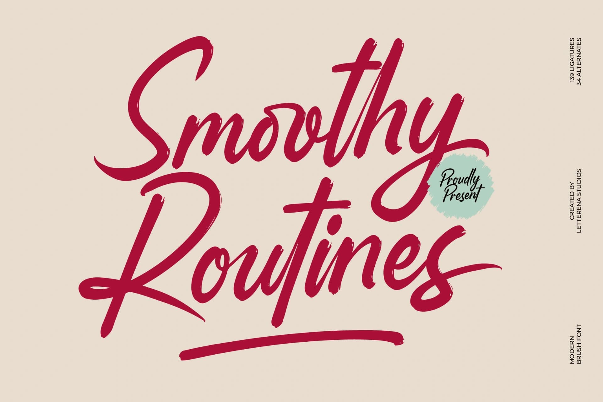 Preview of Smoothy Routines - Modern Brush Font font