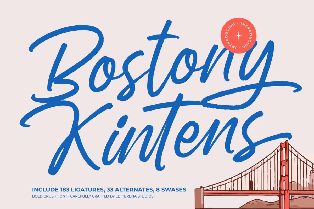 Preview of Bostony Kintens – Bold Brush Font font