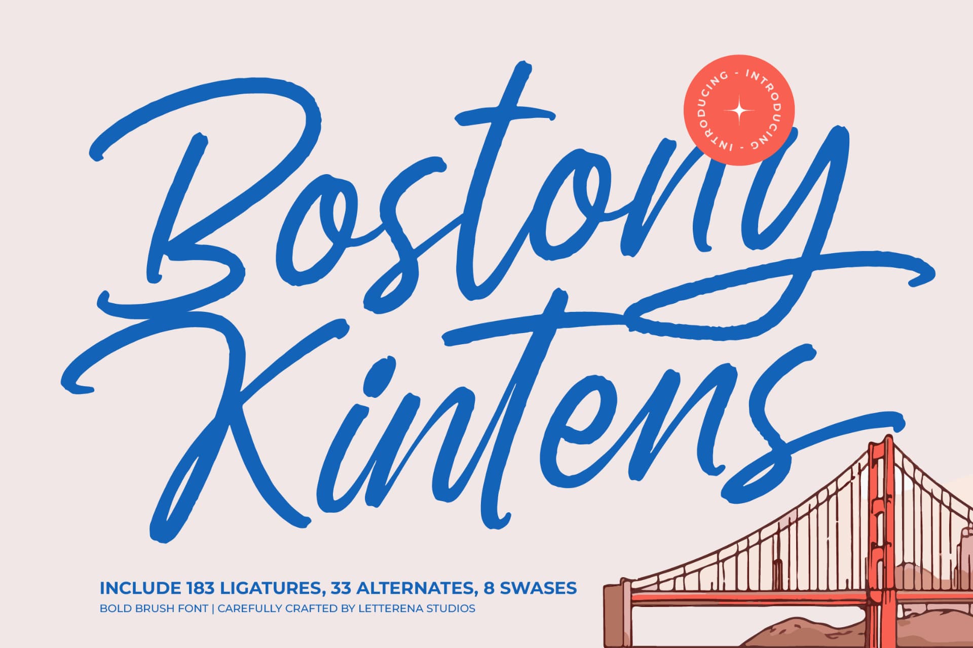 Preview of Bostony Kintens – Bold Brush Font font