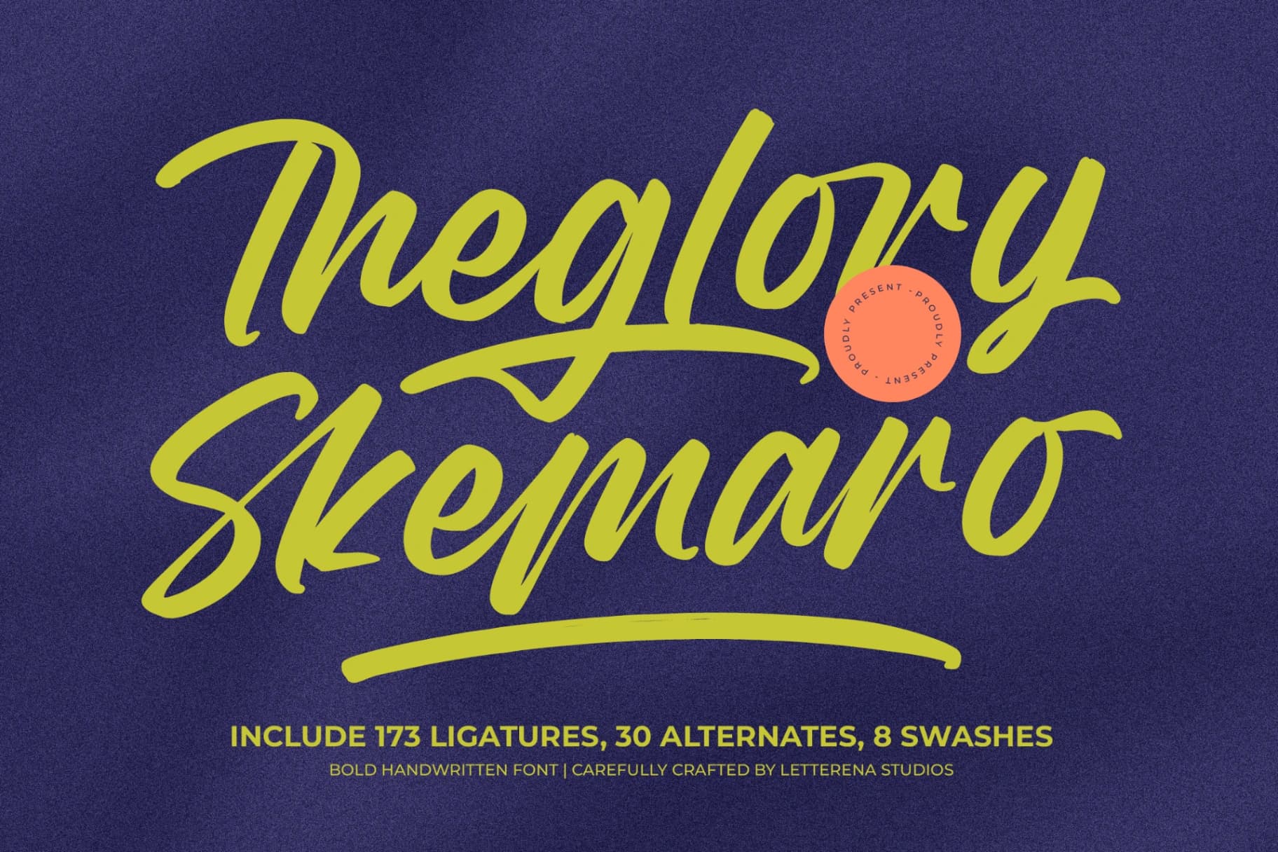 Preview of Theglory Skemaro - Bold Handwritten Font font