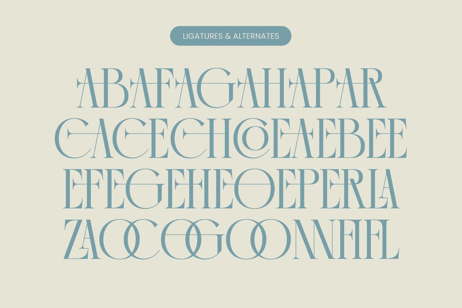 Preview 18 for Comela Barier - Ligature Typeface Font