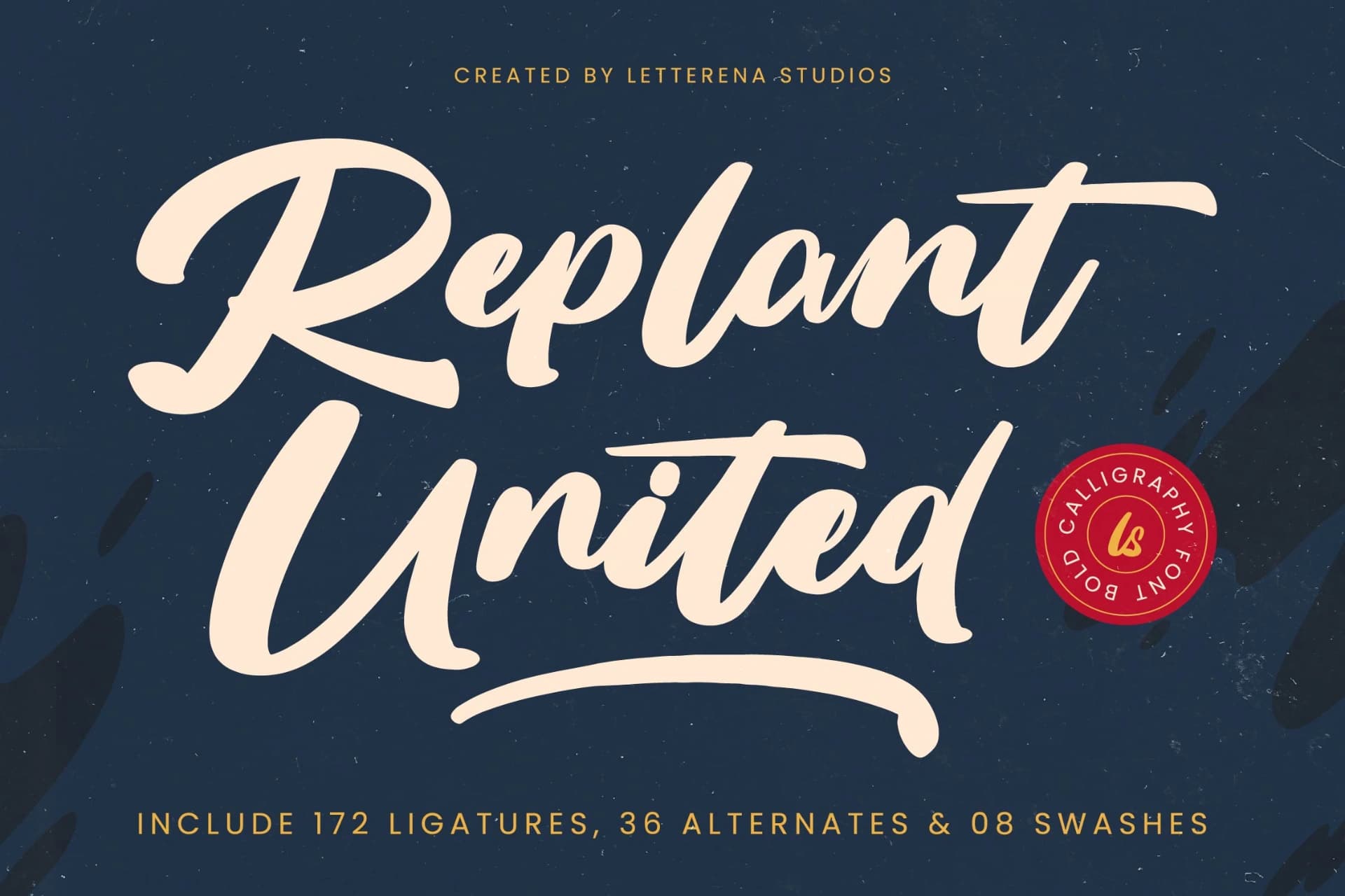 Preview of Replant United - Bold Calligraphy Font font