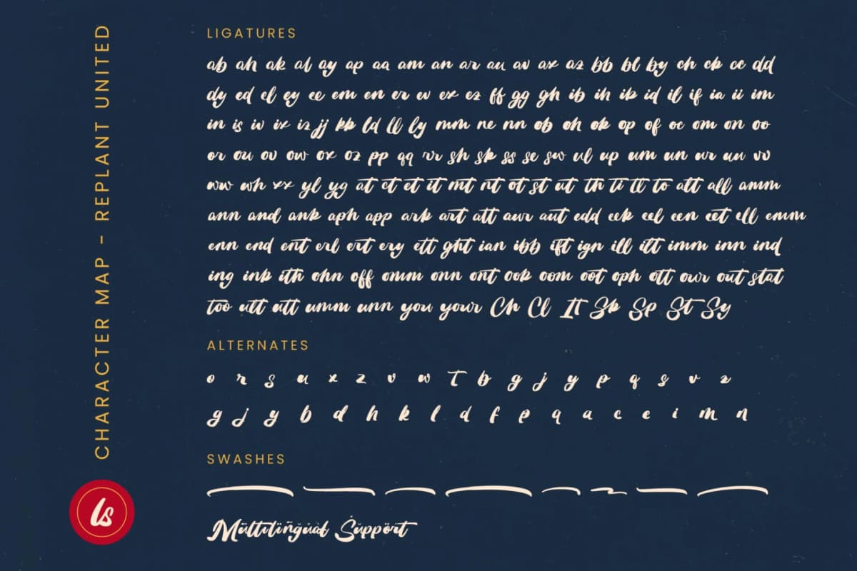 Replant United - Bold Calligraphy Font font preview 19