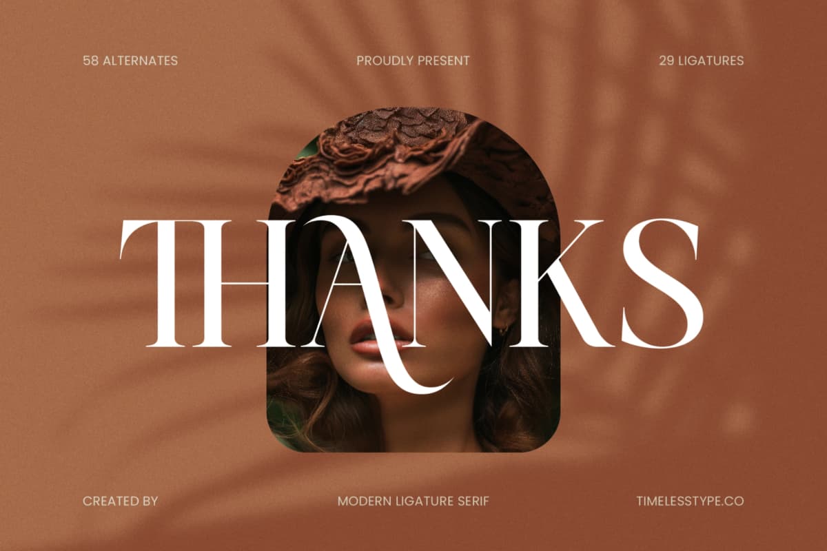 Rosse Merona - Modern Ligature Serif Font font preview 20
